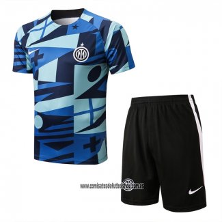 Chandal del Inter Milan 22-23 Manga Corta Azul - Pantalon Corto